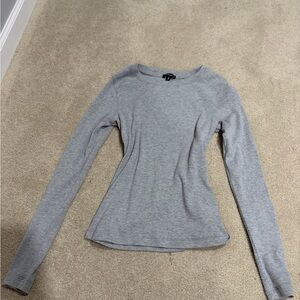 Dynamite Light Gray Long Sleeve Tee